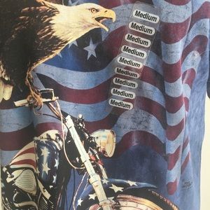 🇺🇸3/$20 NEW T-shirt BORN TO RIDE American Eagle Motorcycle Flag -Medium
